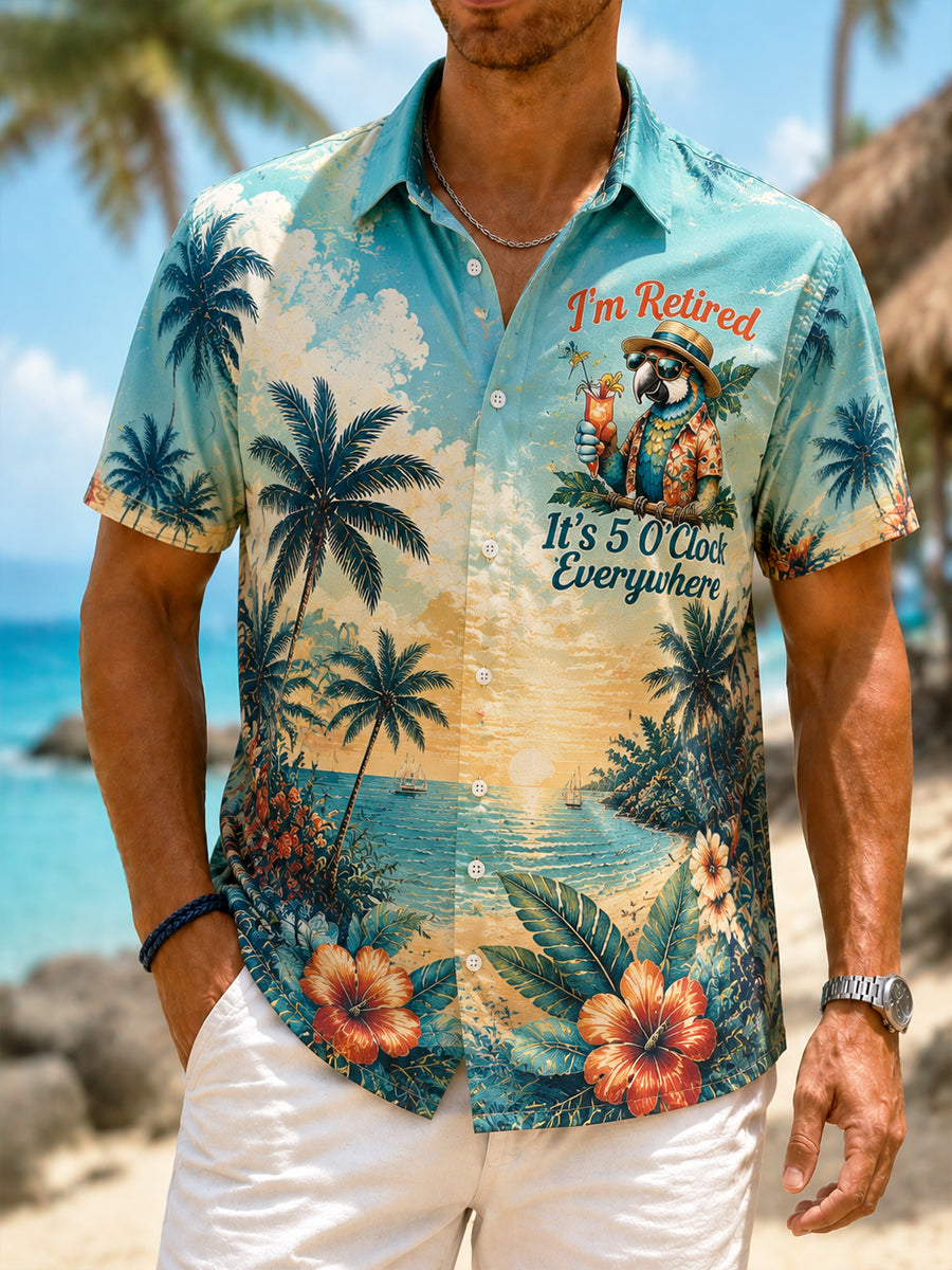 Men's Jimmy Buffett Day Casual Vacation Shirt