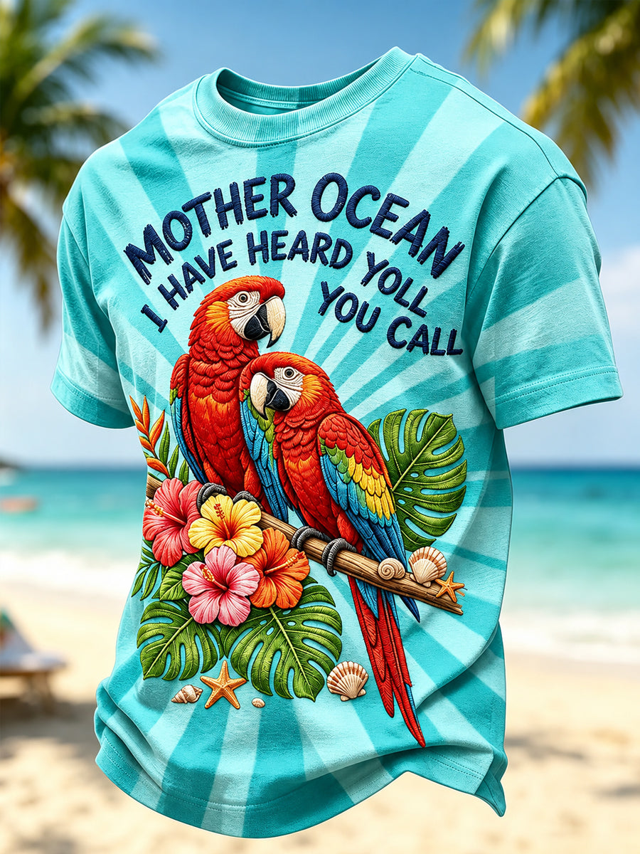 Men's I'm Retired "Mother Ocean, I Hear Your Call" Short Sleeve T-shirt