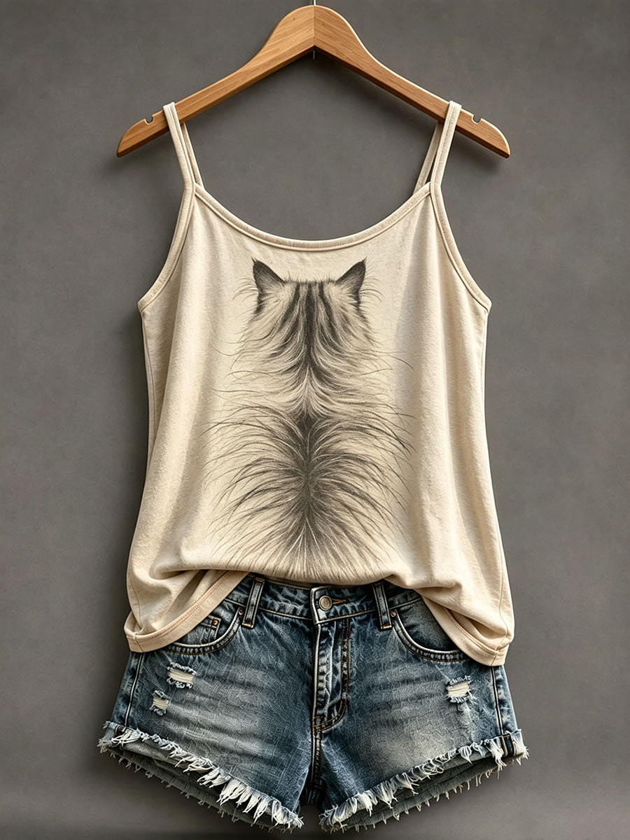 Women's Cat Print Back Vests