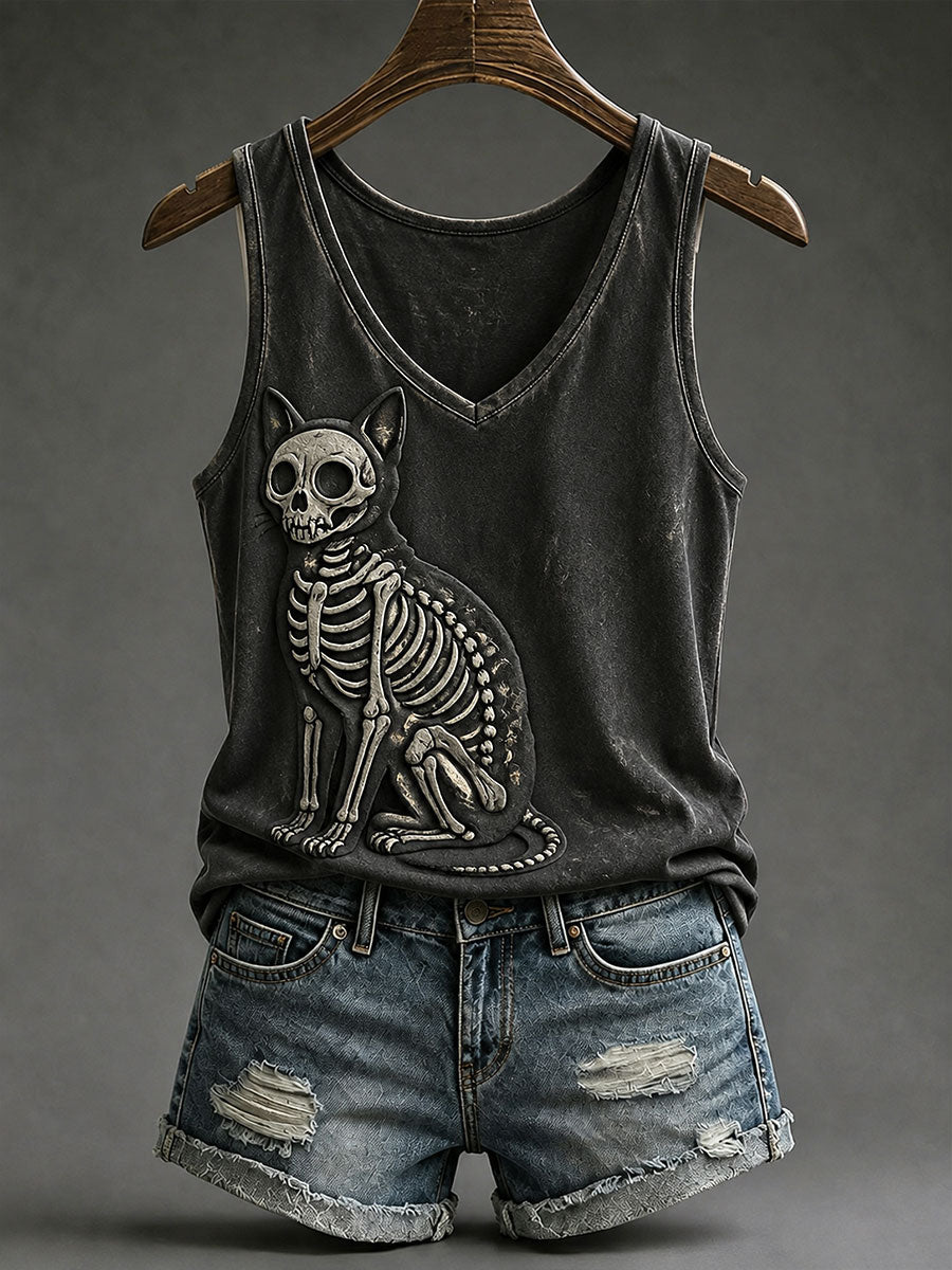 Women’s Gothic Cat V-Neck Vests