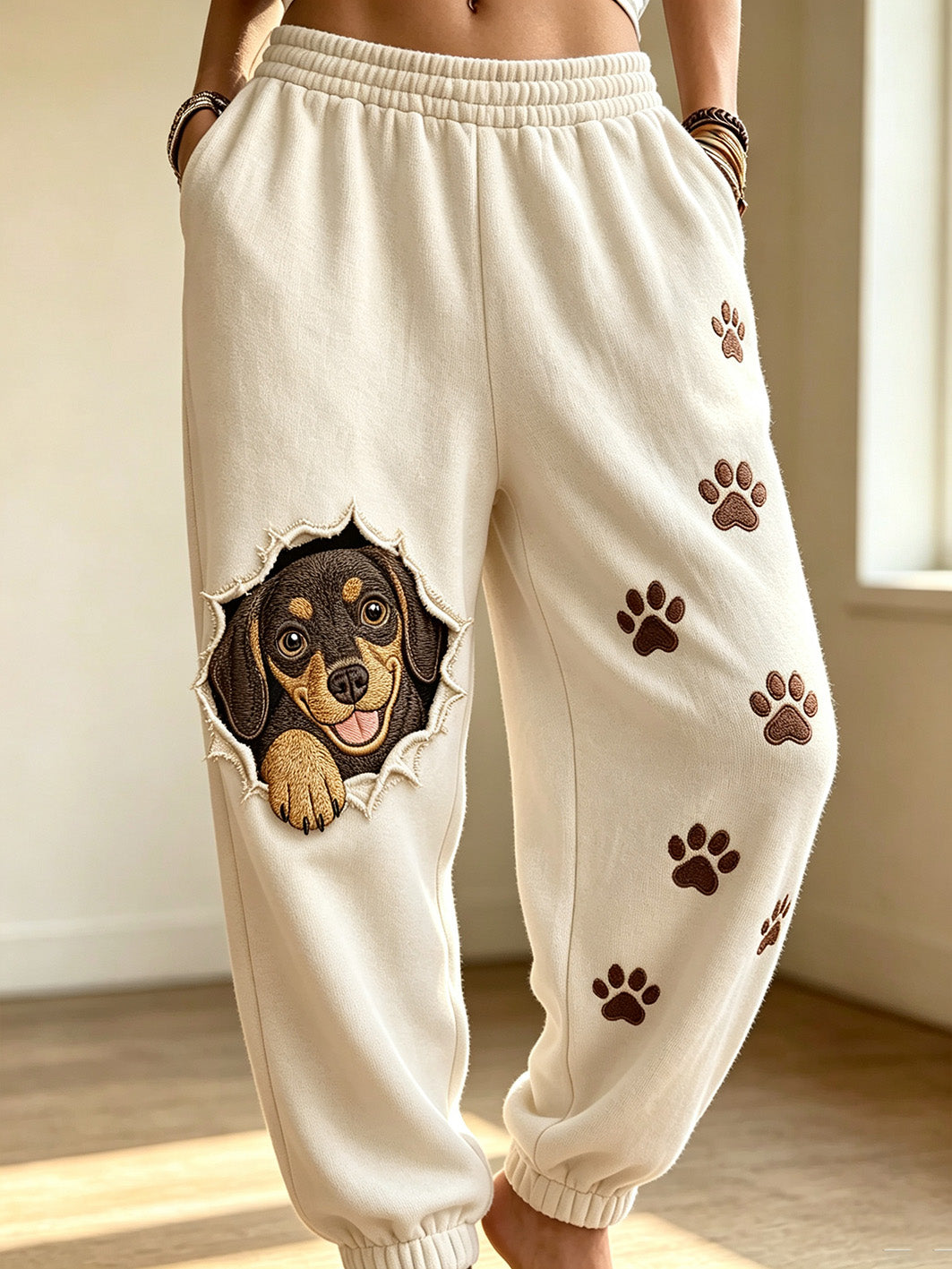 Women's Cute Dog Pattern Printed Casual Sweatpants