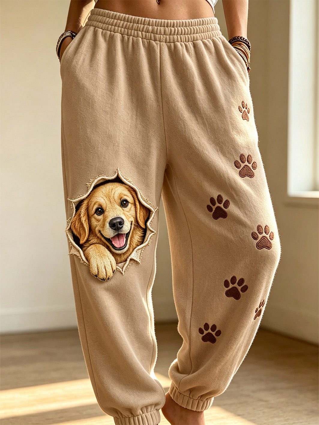 Women's Cute Dog Pattern Printed Casual Sweatpants