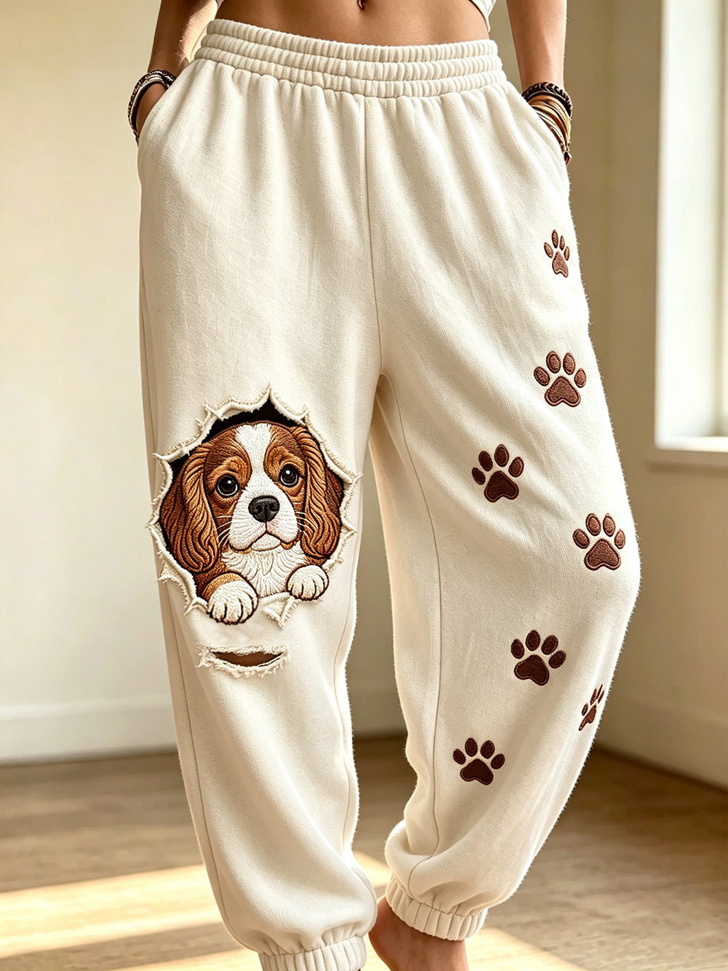 Women's Cute Dog Pattern Printed Casual Sweatpants