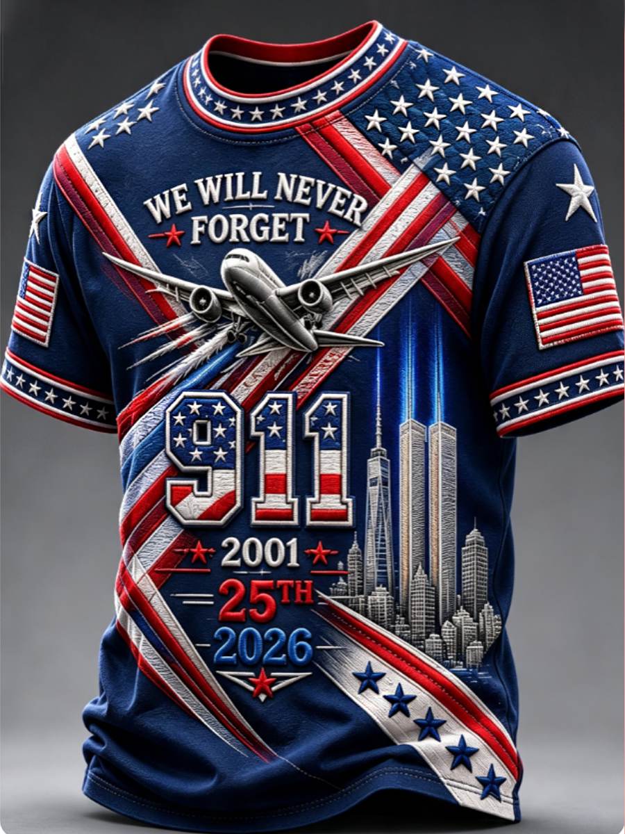 Men's We Will Never Forget 9 11 September 11 t-shirt