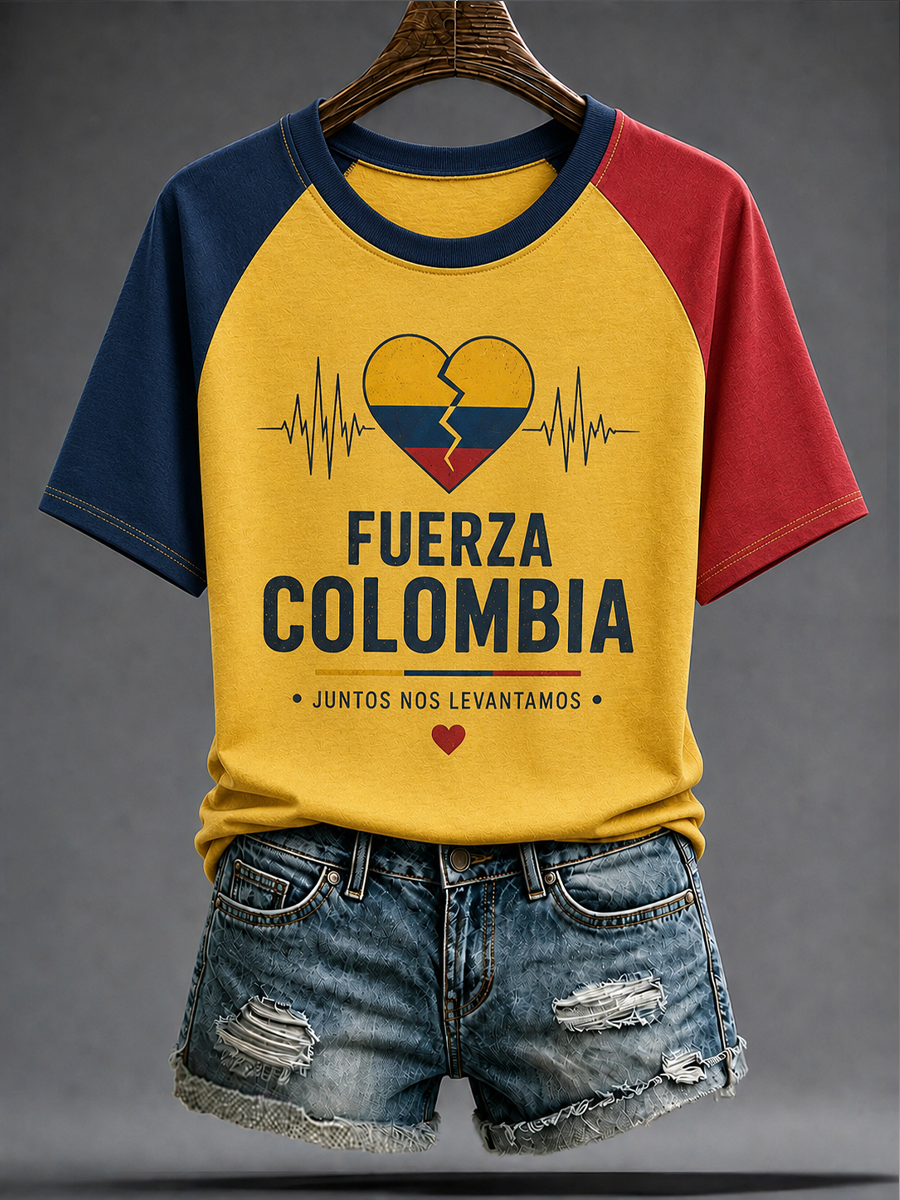 Women's Colombia Strong Pray For Colombia round neck short sleeve T-shirt