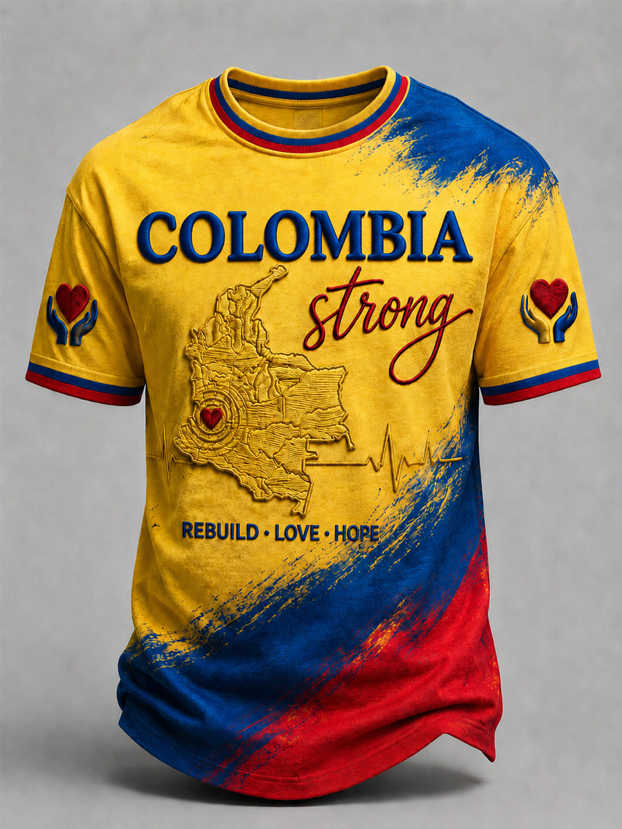 Men's Colombia Strong Pray For Colombia Tee