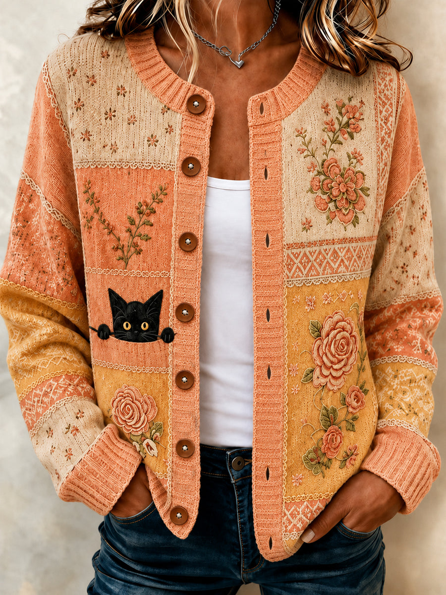 Women's Casual Animal Art Print Cardigan
