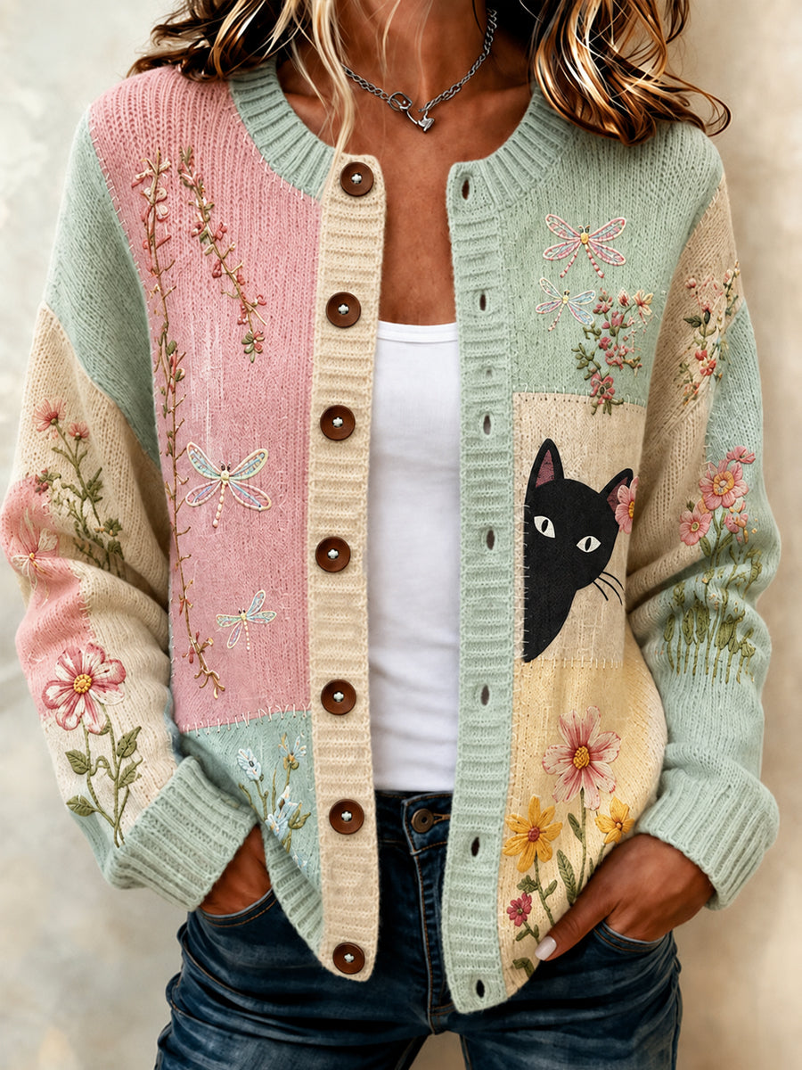 Women's Casual Animal Art Print Cardigan