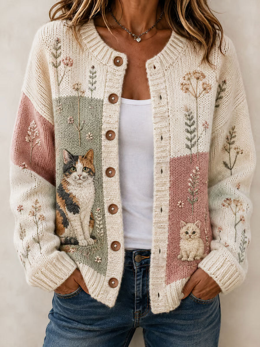 Women's Casual Animal Art Print Cardigan