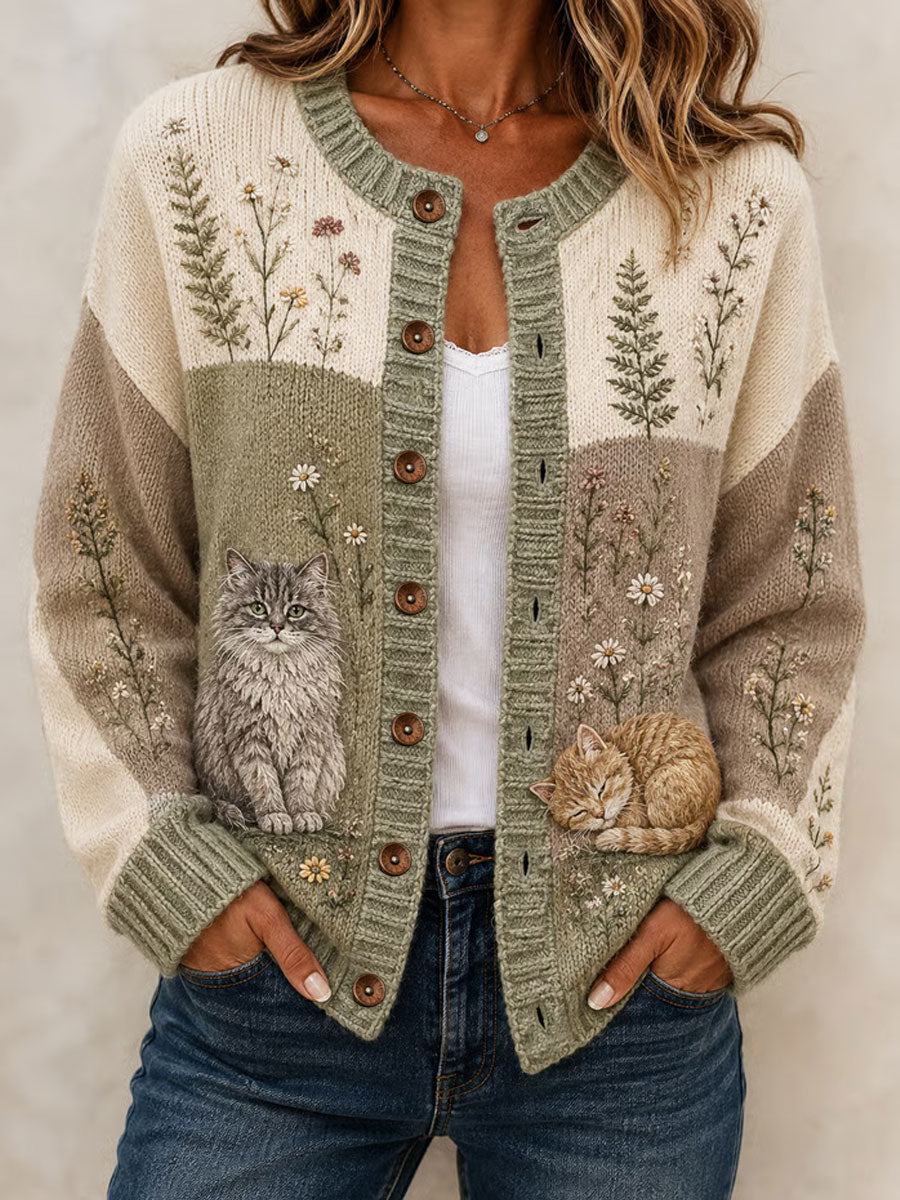 Women's Casual Animal Art Print Cardigan