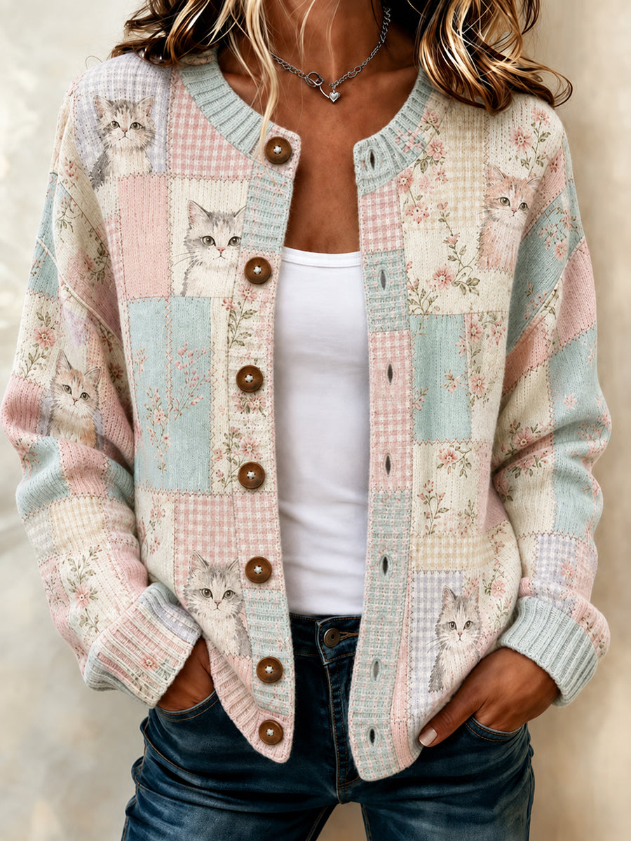Women's Casual Animal Art Print Cardigan