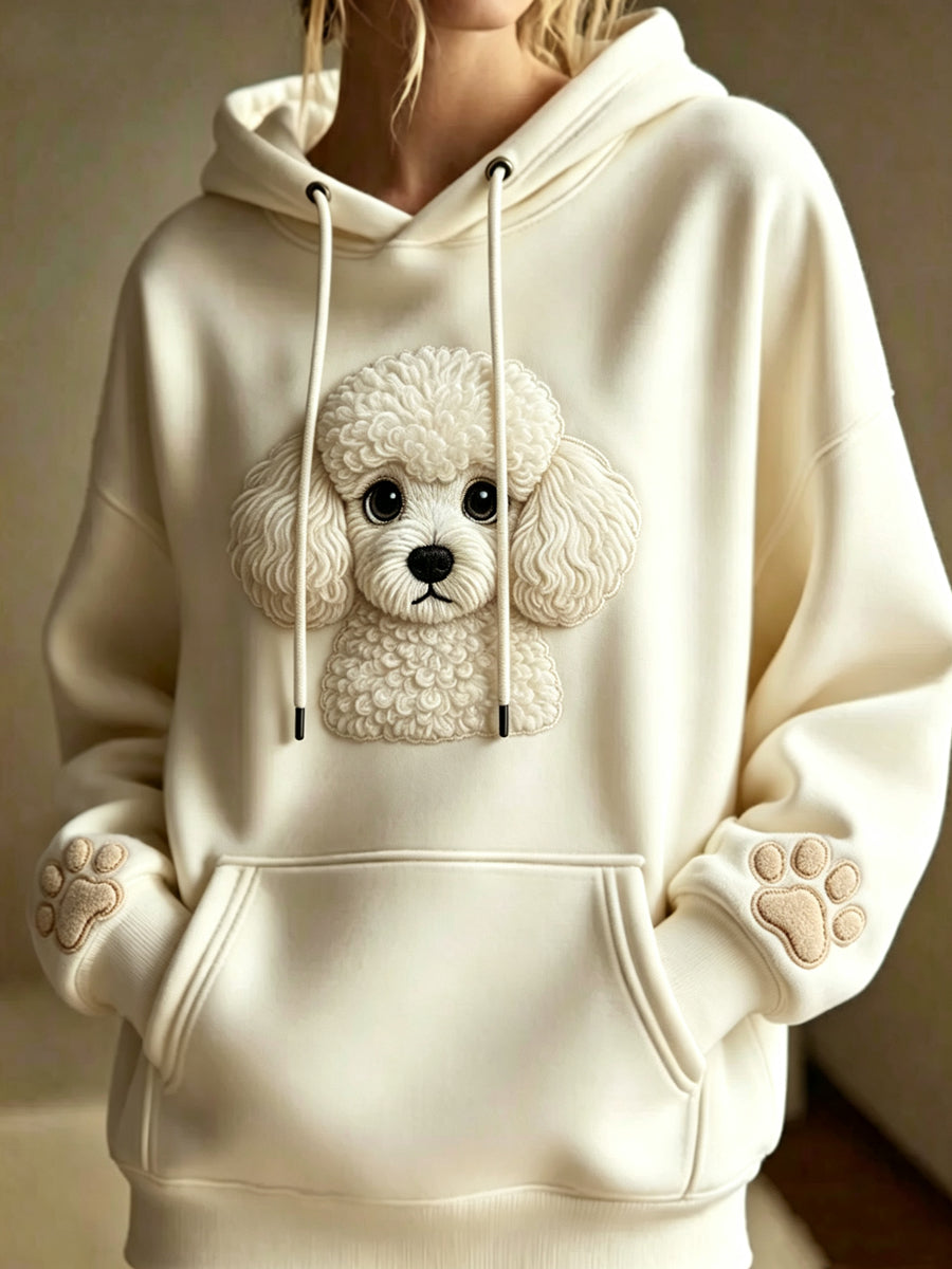 Women's Animal Printed Round Neck Long Sleeved Hoodie