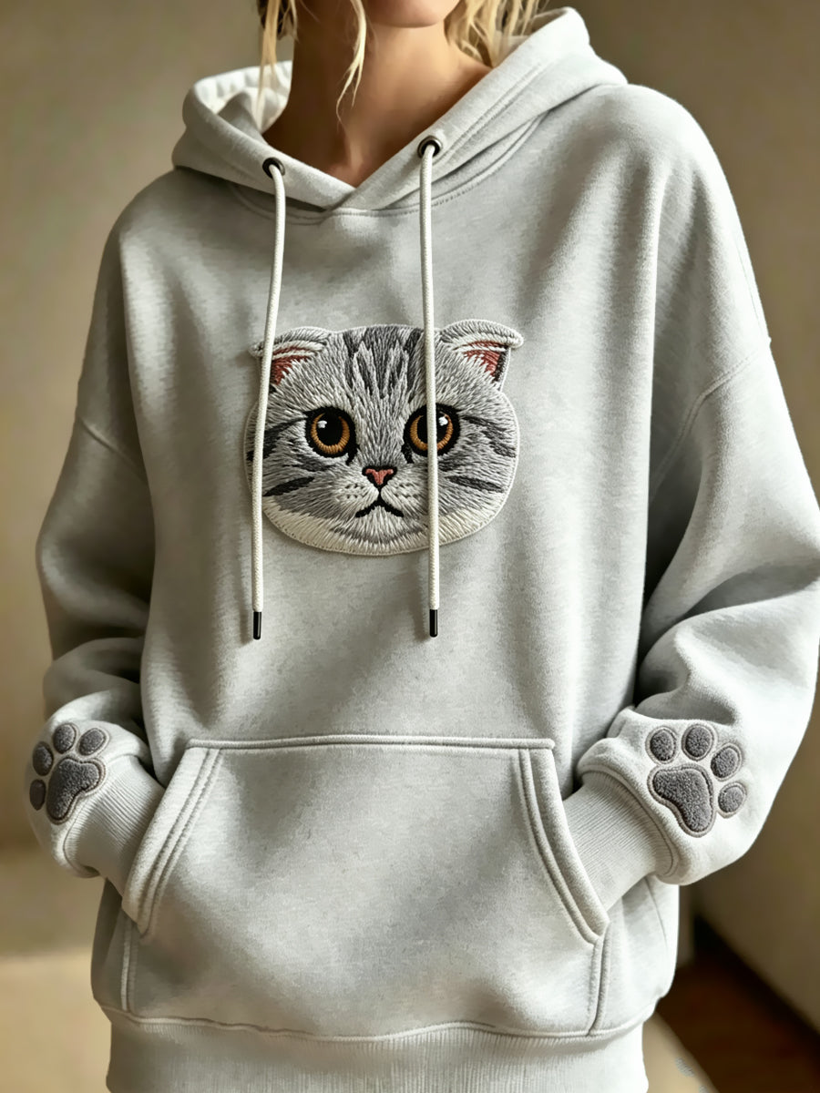 Women's Animal Printed Round Neck Long Sleeved Hoodie