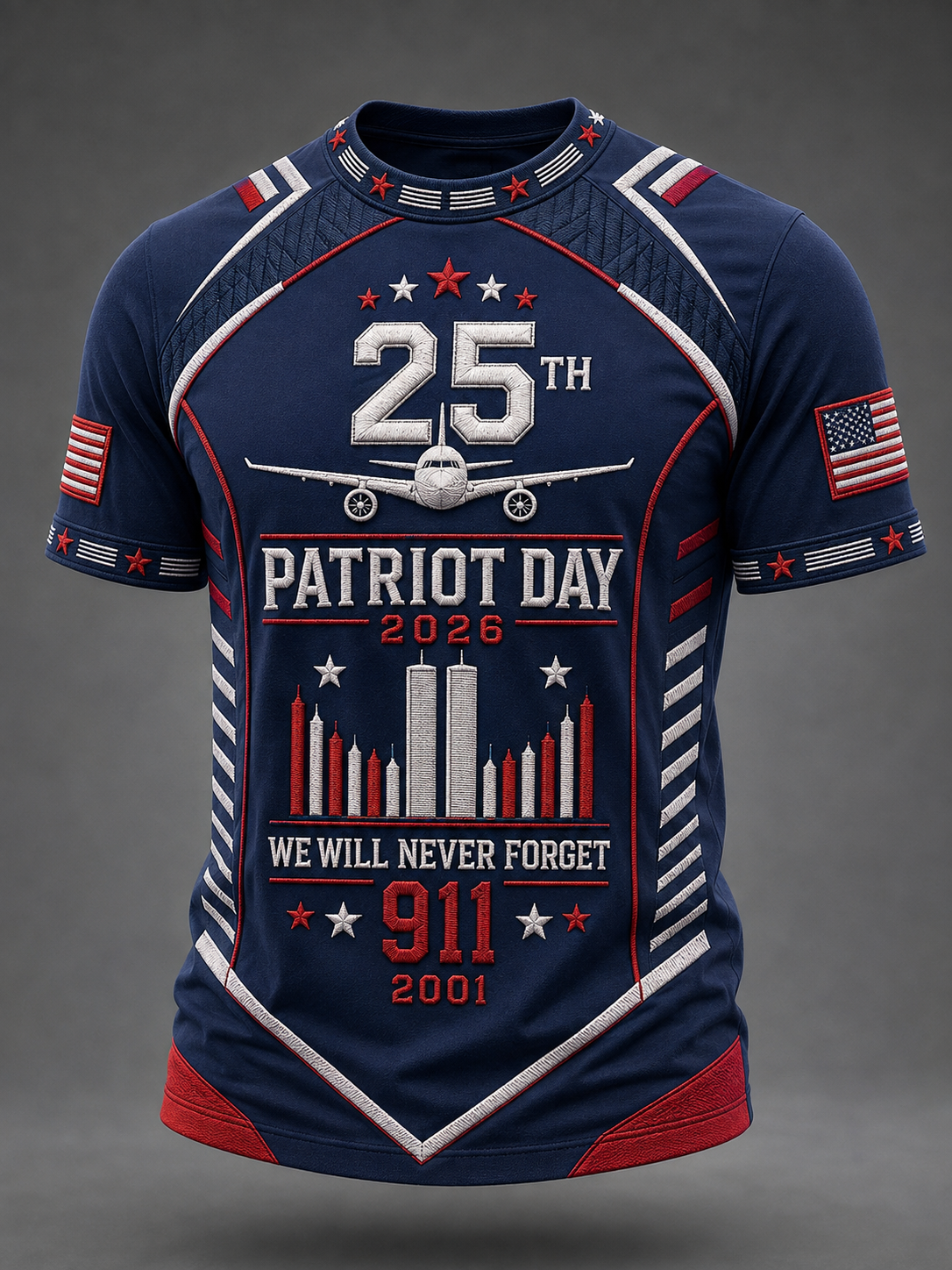 Men's 2026 PATRIOT DAY We Will Never Forget 9 11 September 11 Tee