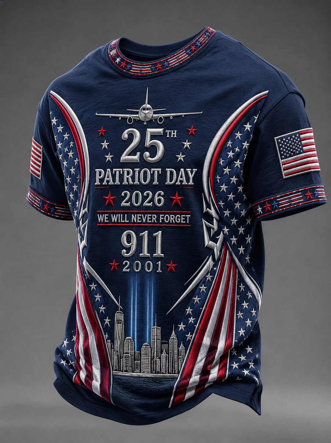 Men's 2026 PATRIOT DAY We Will Never Forget 9 11 September 11 Tee