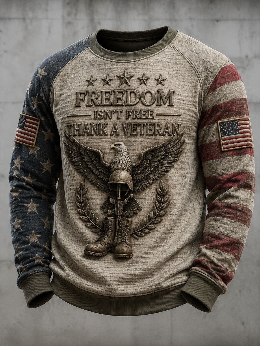 Men’s Veterans Day Casual Printed Long-Sleeve T-Shirt