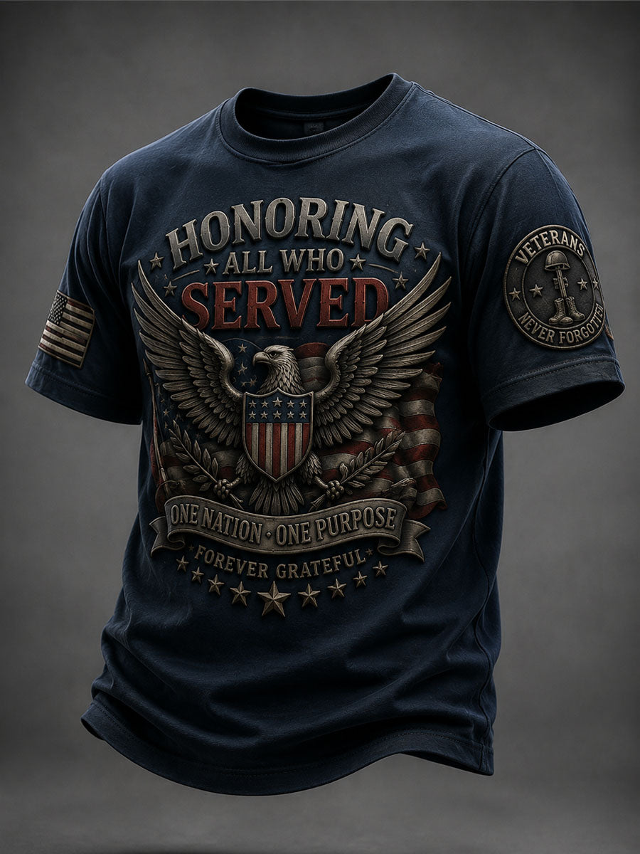 Men’s Veterans Day Casual Printed T-Shirt