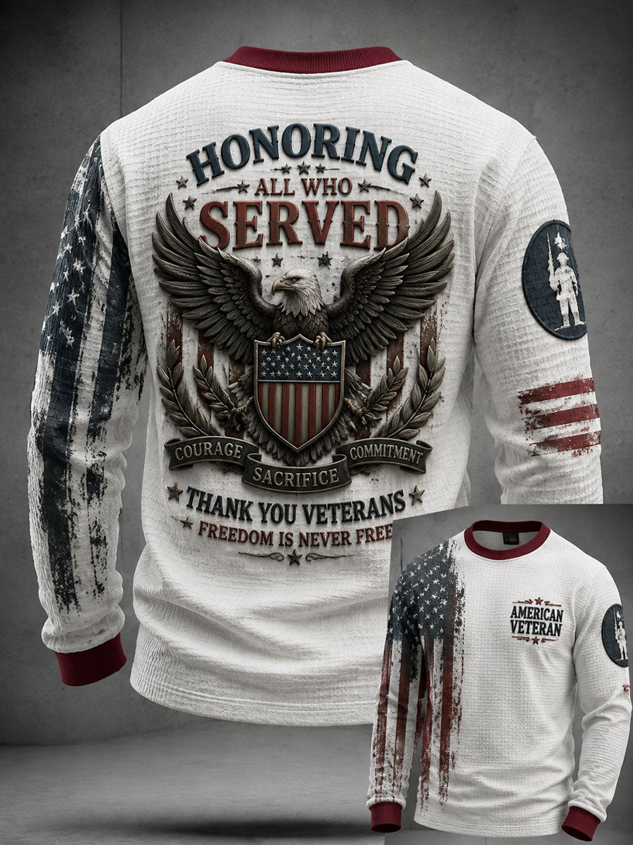 Men’s Veterans Day Casual Printed Long-Sleeve T-Shirt