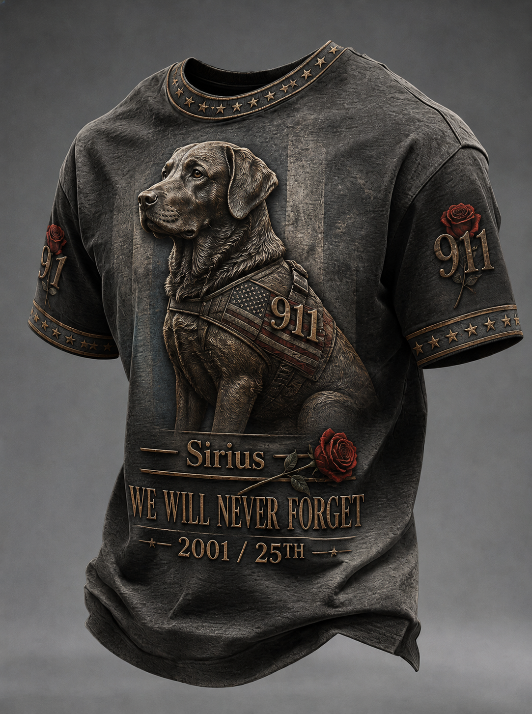 Men's Sirius WE WILL NEVER FORGET 2001/ 25TH 911 t-shirt