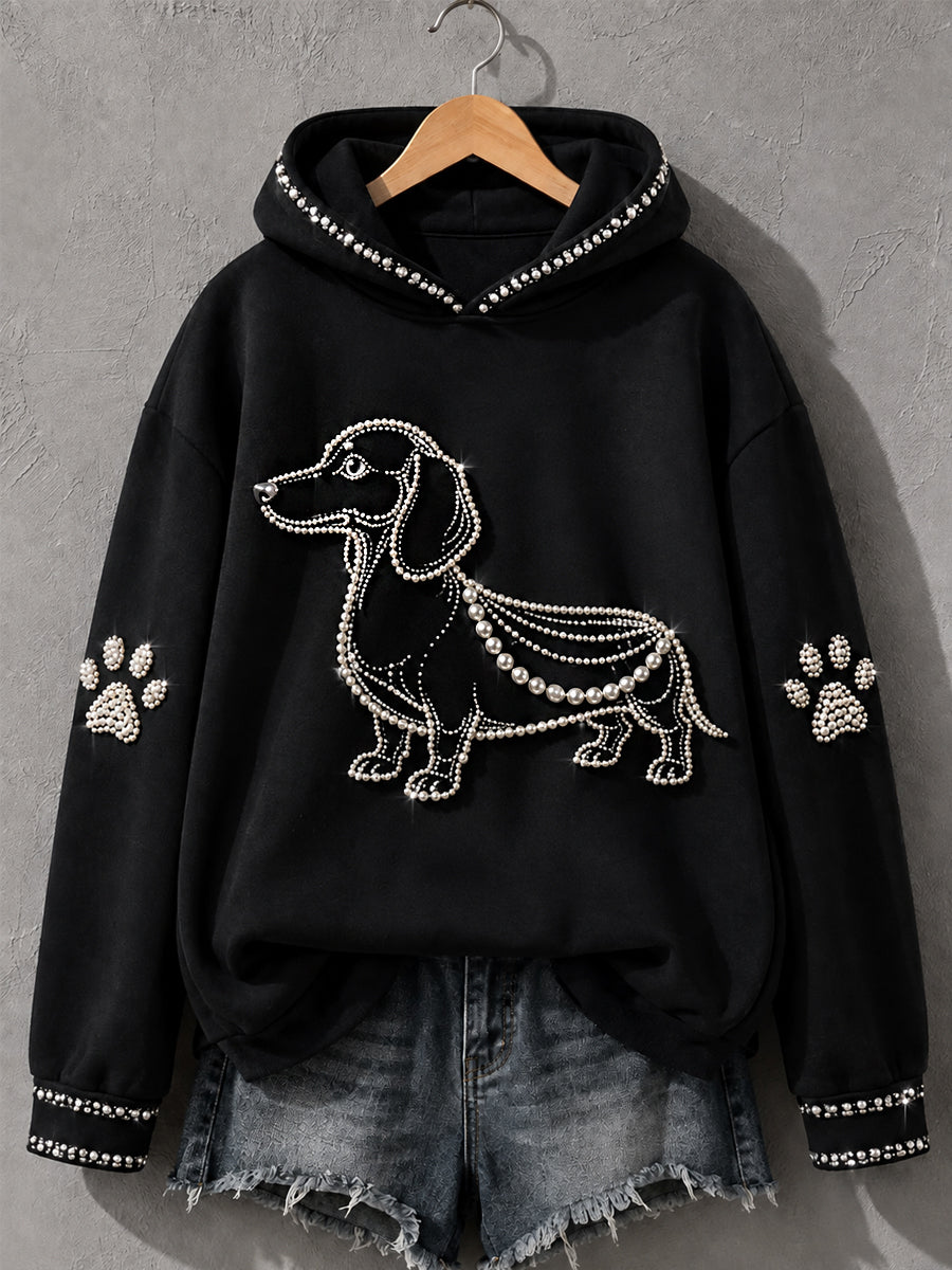 Women's Dachshund Print Dog Lovers Casual Hoodie