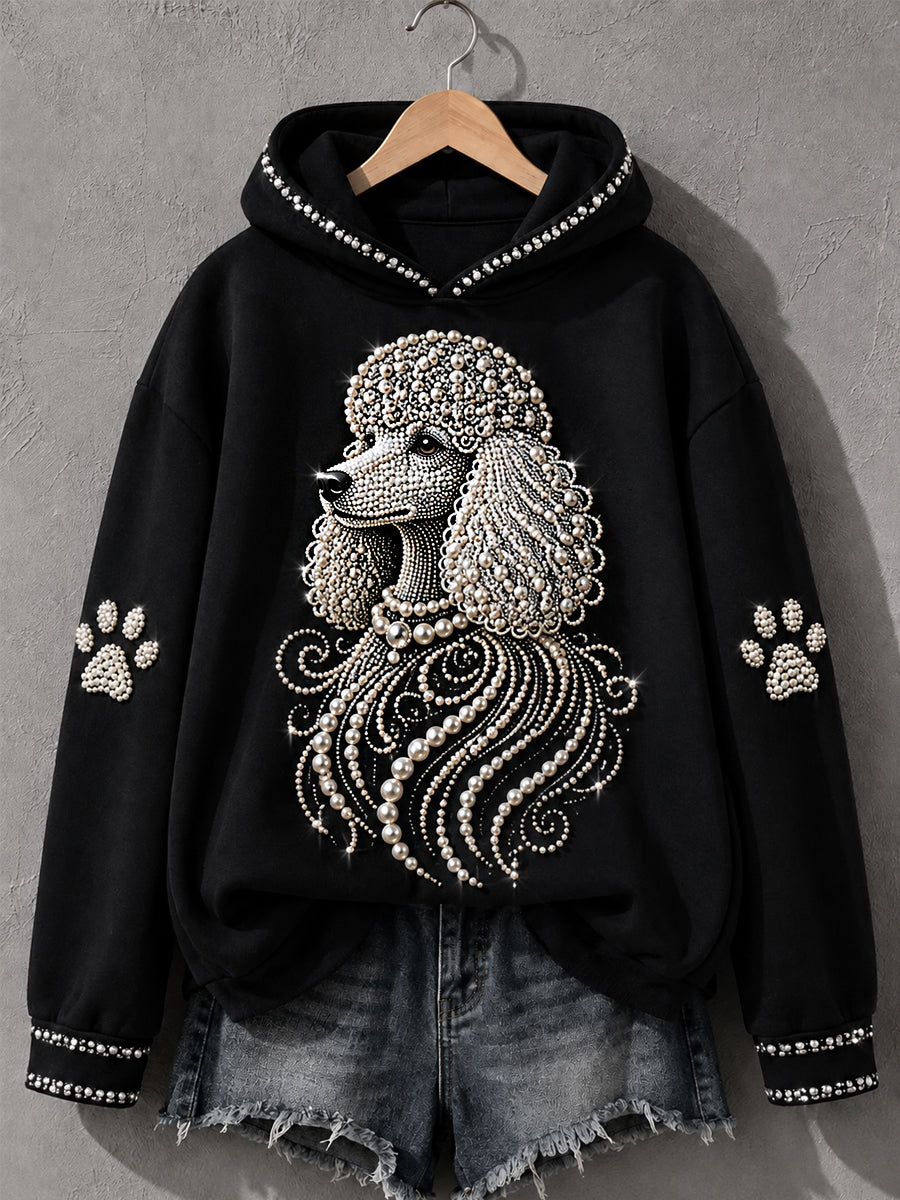 Women's Poodle Print Dog Lovers Casual Hoodie