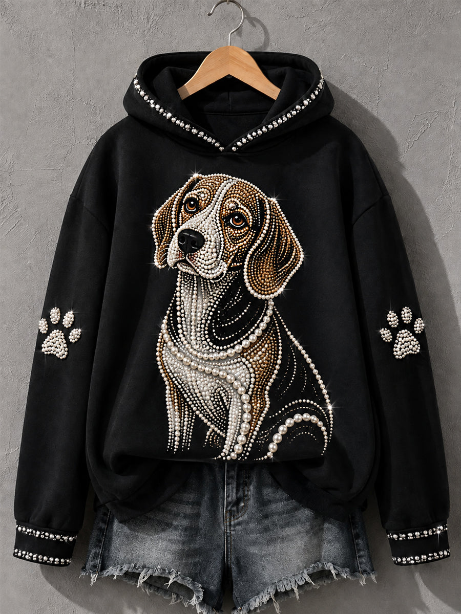 Women's Dog Print Dog Lovers Casual Hoodie
