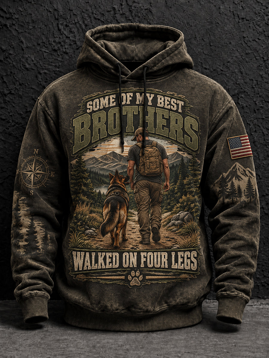 Men's Some of My Best Brothers Walked on Four Legs Veteran Dog Hoodie