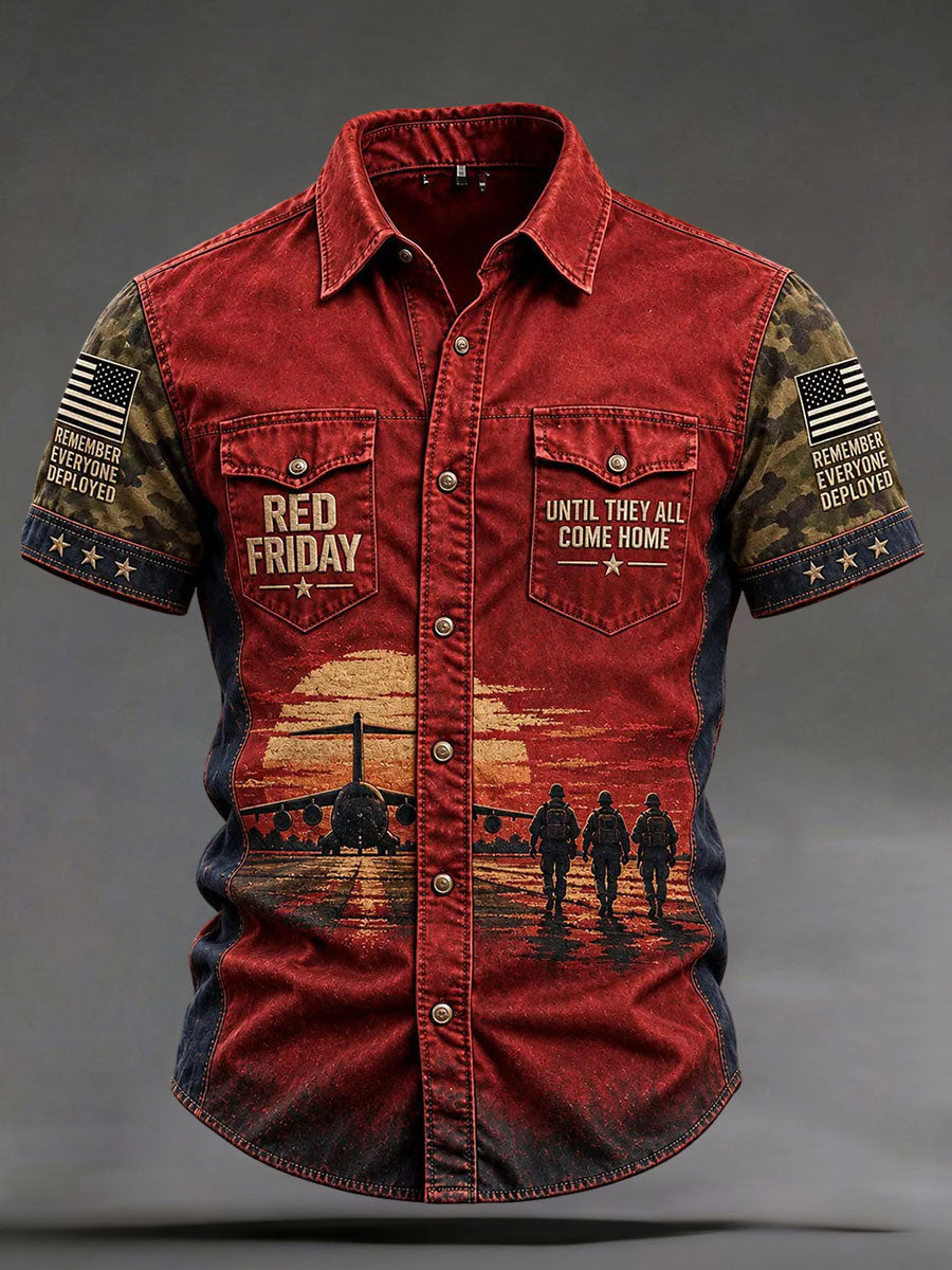 Men's Red Friday Printed Casual Shirt