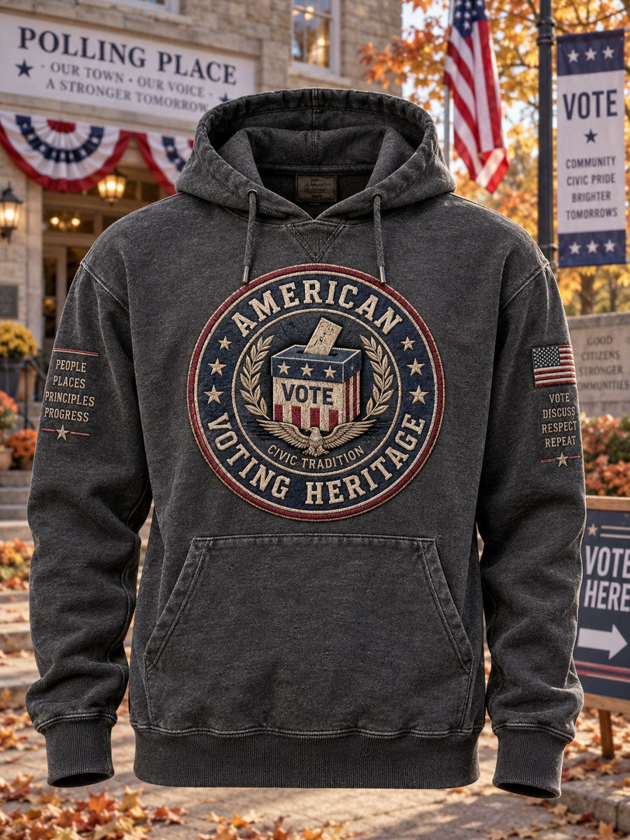 American Voting Heritage Voting Badge Round Emblem Casual Sweatshirt