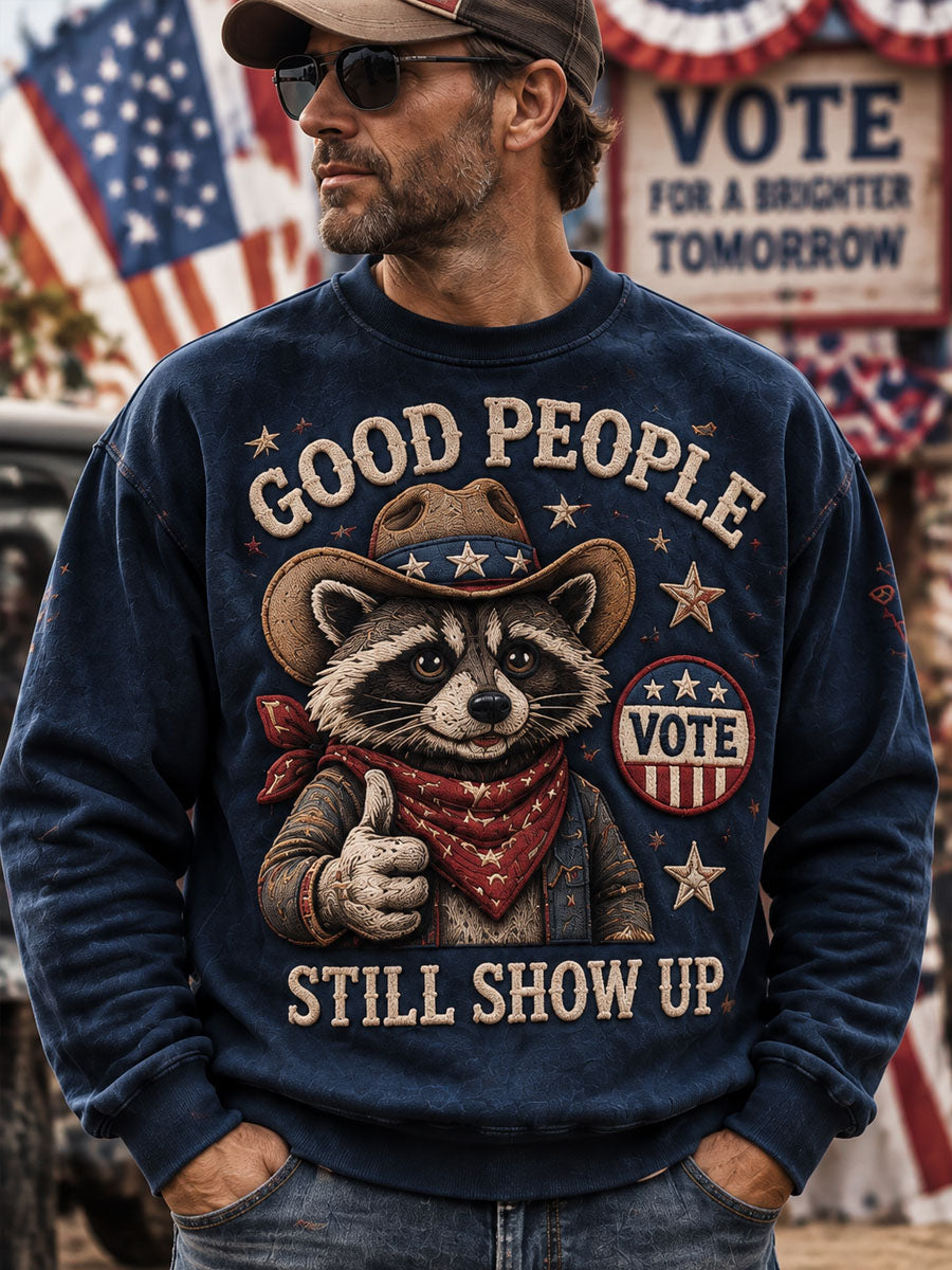 Patriotic Animal Vote Graphic Hooded Sweatshirt