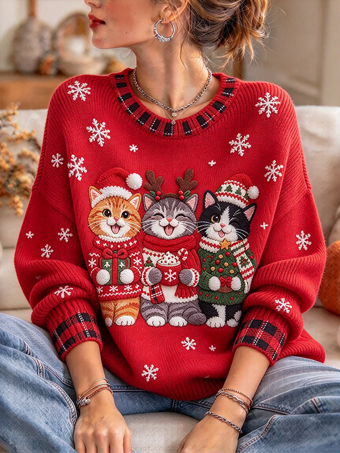Women's Christmas Crew Neck Sweater
