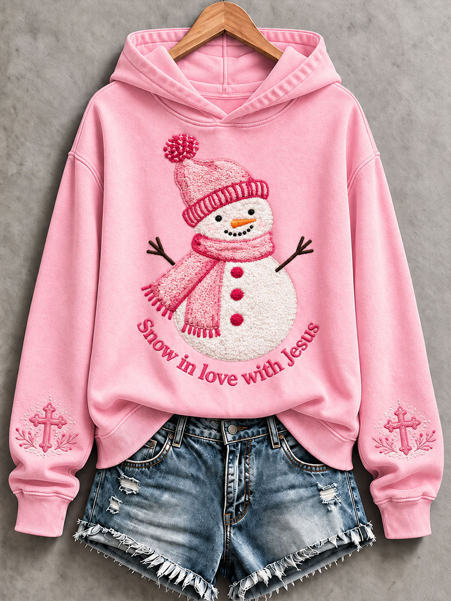 Women's Snow In Love With Jesus Regular Sweatshirt