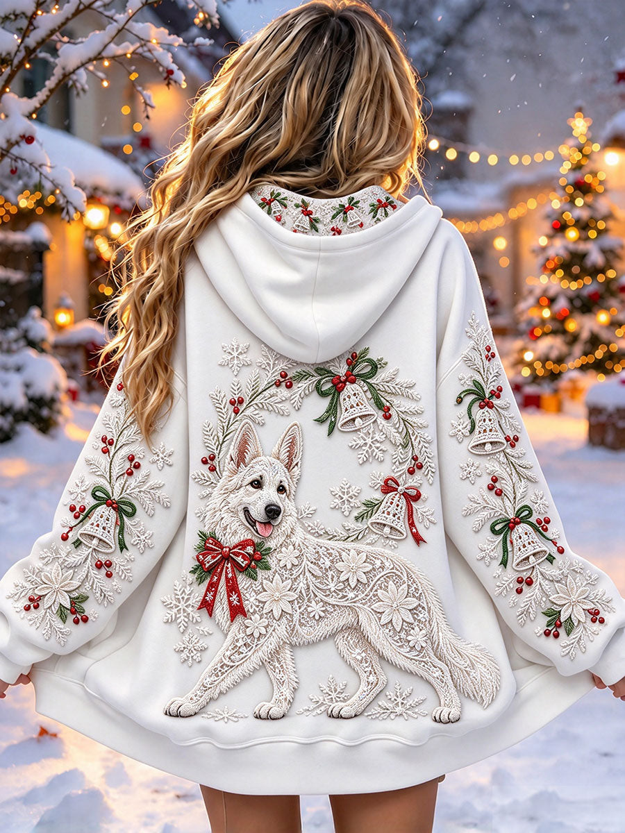 Women's Christmas German Shepherd Print Jackets