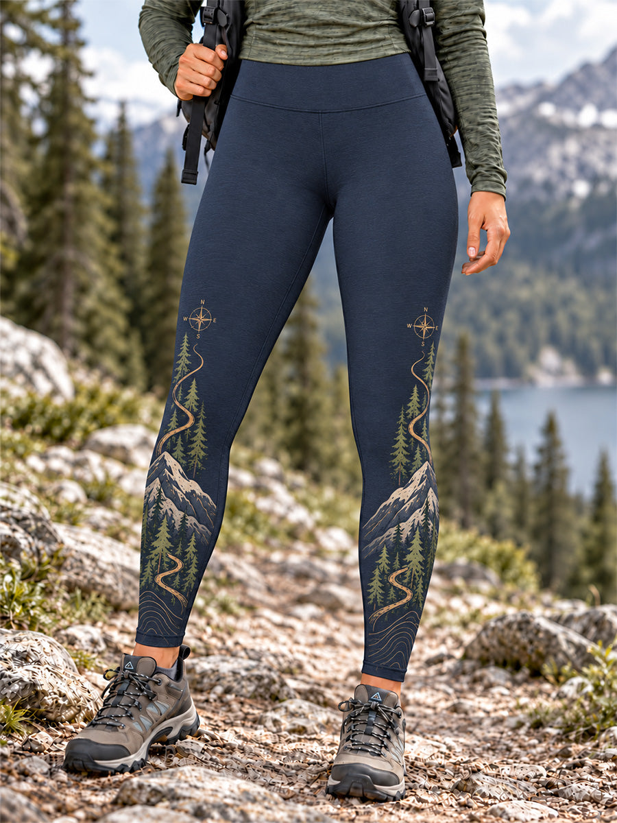 Women's Wilderness Trail Print Hike Lovers Leggings