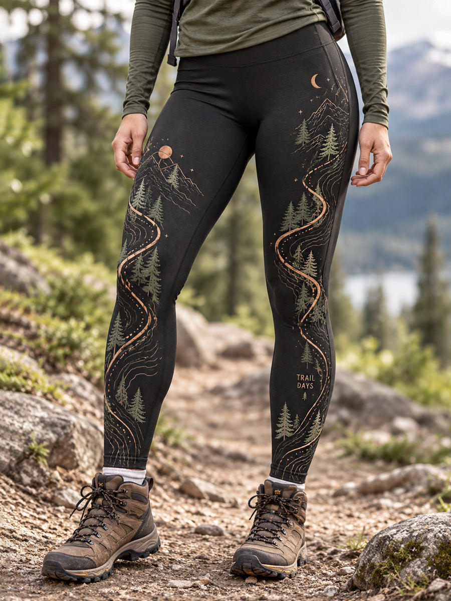 Women's Wilderness Trail Print Hike Lovers Leggings