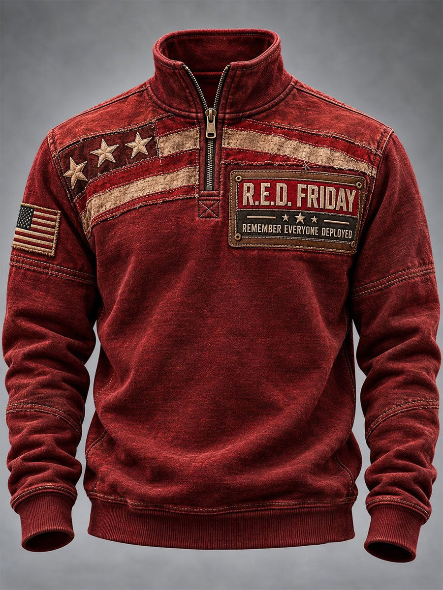 Men's Red Friday Printed Casual Sweatshirt