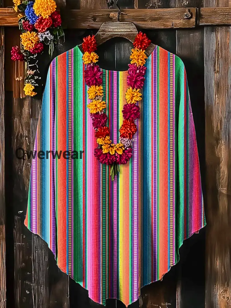 Unisex Mexican Fiesta Cinco De Mayo Art Printed Shawl As picture / S