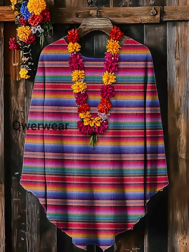 Unisex Mexican Fiesta Cinco De Mayo Printed Shawl As picture / S