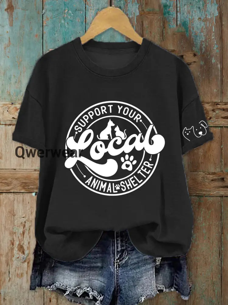 Women’s Animal Friendly T-Shirts-TS-AF-13 Black / S