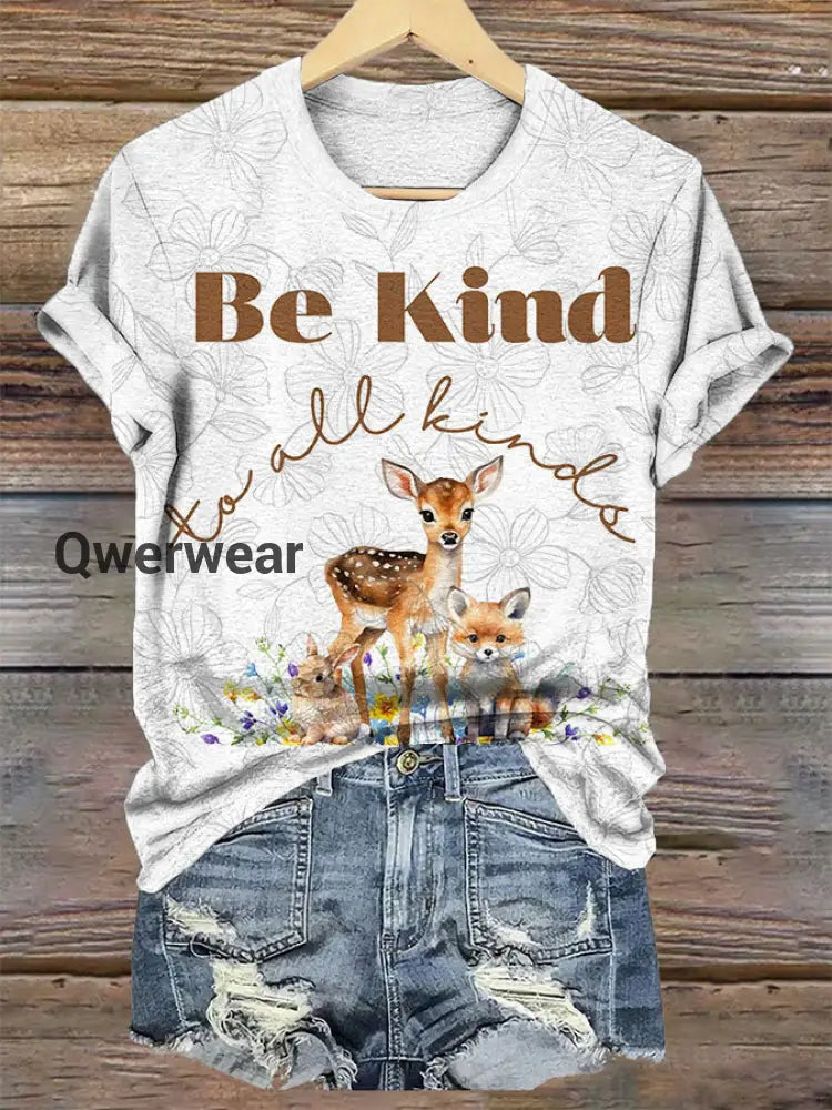 Women’s Animal Friendly T-Shirts-TS-AF-18 White / S