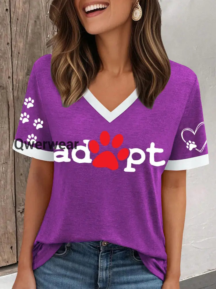 Women’s Animal Protection T-shirt-TS-AF-45 Purple / S