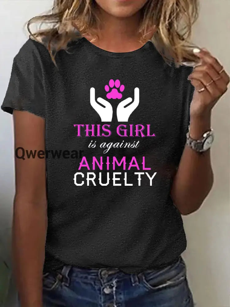 Women’s be kind to animals or I’ll kill you T-shirt-TS-AF-99