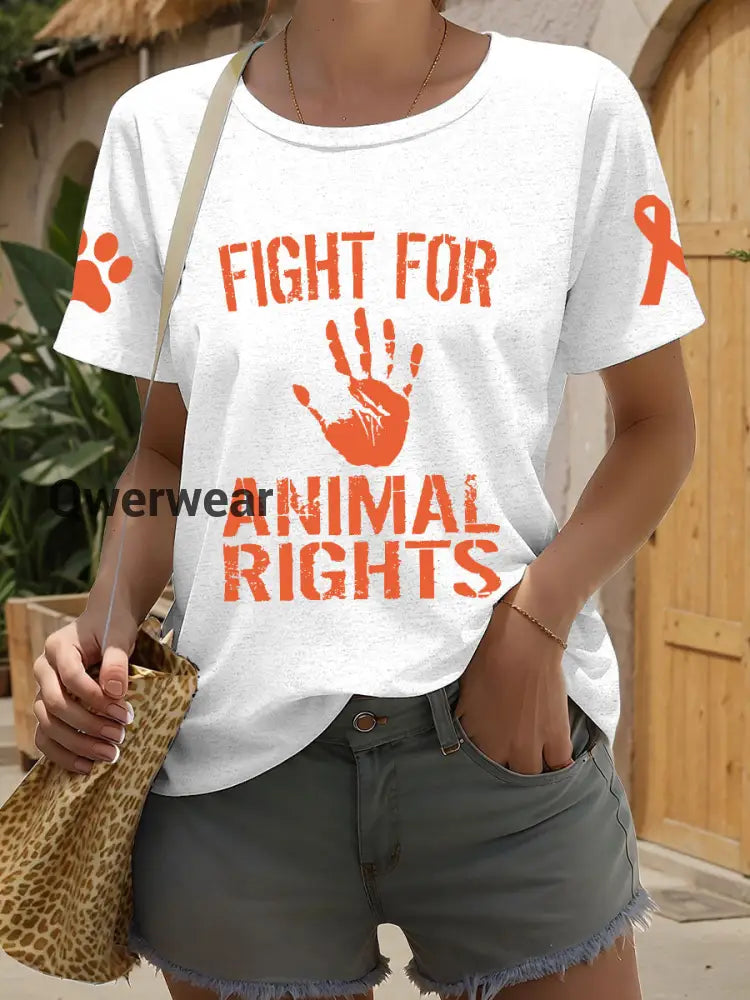Women’s Fight for Animal Rights T-shirt White / S