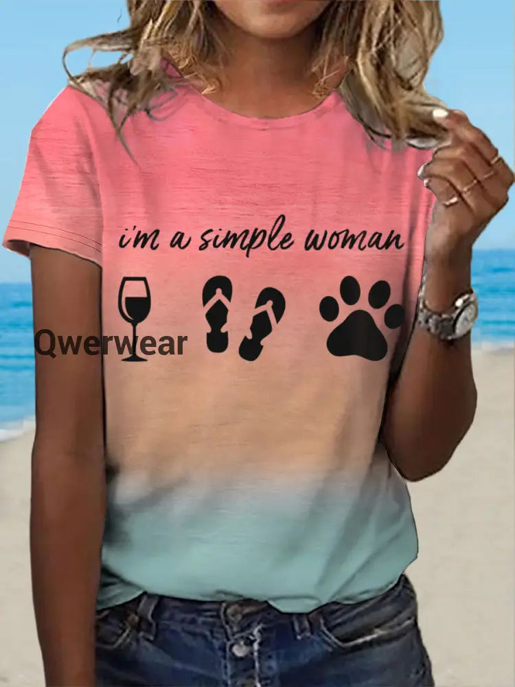 Women’s I’m a simple woman T-shirt Pink / S