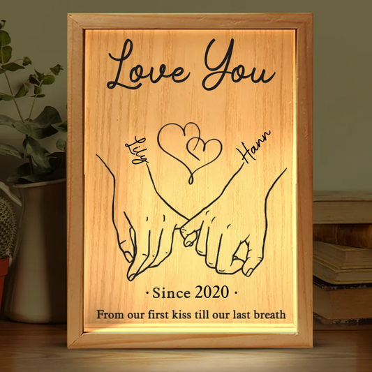 Customized Text - Custom Couple Frame Light Box with Personalized Message, Perfect Gift for Husband and Wife, Anniversary Keepsake