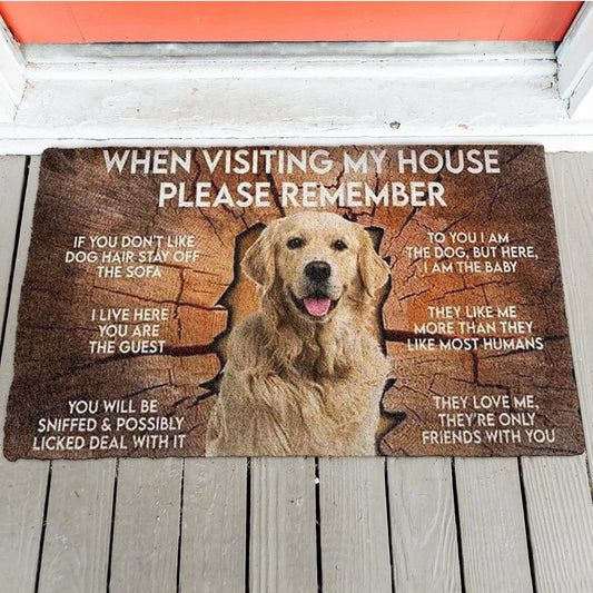 Custom Dog Photo When Visiting My House - Personalized Doormat - Gift For Dog Lovers