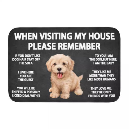 Fun Puppy Crystal Velvet Decorative Doormat - Non-Slip Entrance Mat for Hallway & Doorway