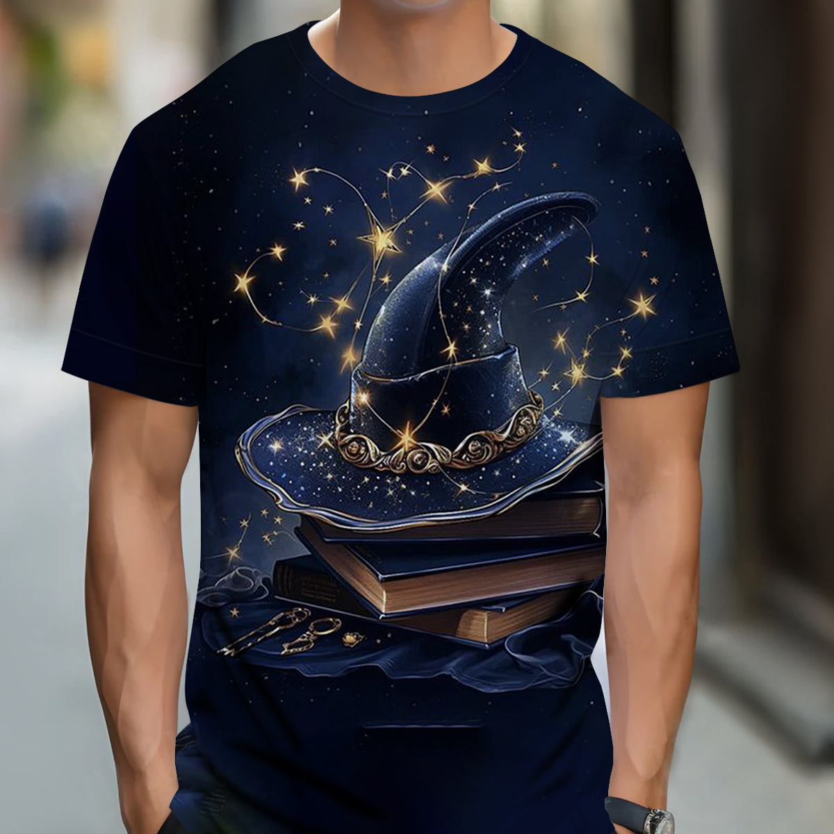 Magic Witch Hat Print Casual T-Shirt