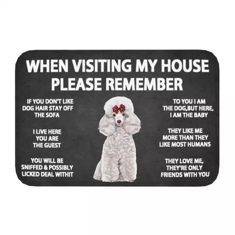 Fun Puppy Crystal Velvet Decorative Doormat - Non-Slip Entrance Mat for Hallway & Doorway