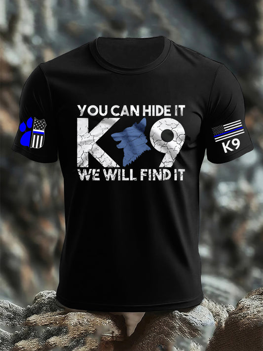 Men's K9 Unit Police Dog Thin Blue Line K9 Police Officer Tribute T-Shirt